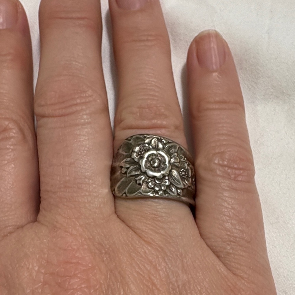 Vintage sliver plated spoon ring